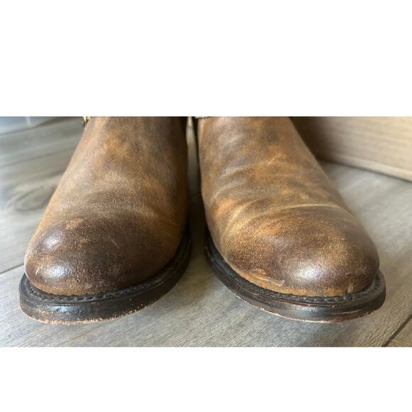 Circle G by Corral Western Cowboy Short Booties Burnished Brown Strap Size 9.5 - Picture 4 of 15